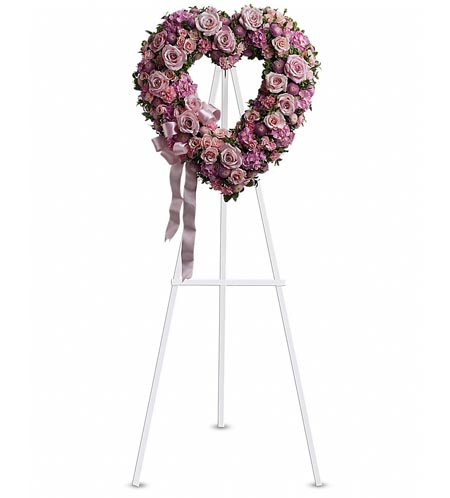 Corazón Fúnebre con Rosas y Lirios Naturales
