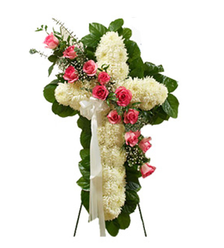 Cruz Fúnebre de Alta Calidad Floral