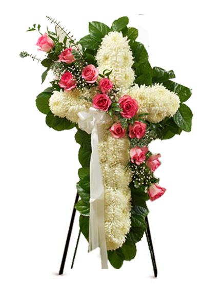 Cruz Fúnebre de Alta Calidad Floral