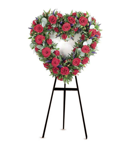 Corazón Fúnebre con Lirios Blancos