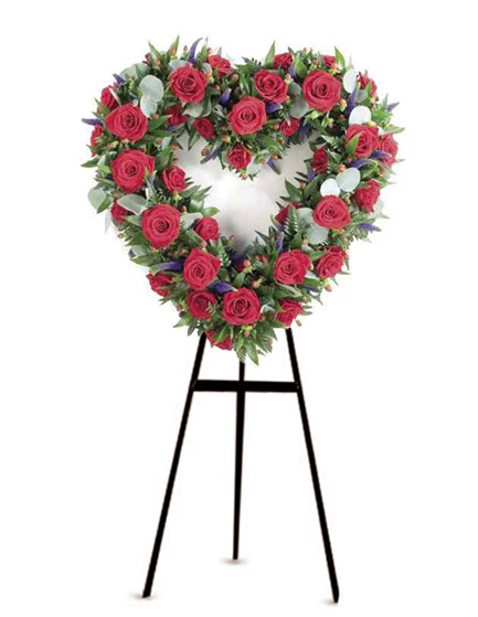 Corazón Fúnebre con Lirios Blancos