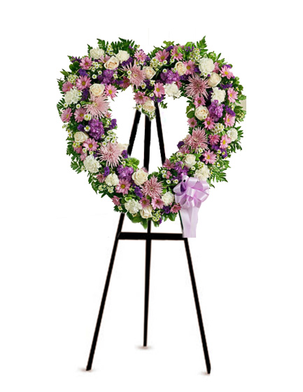 Corazón Fúnebre con Claveles Blancos y Rosas