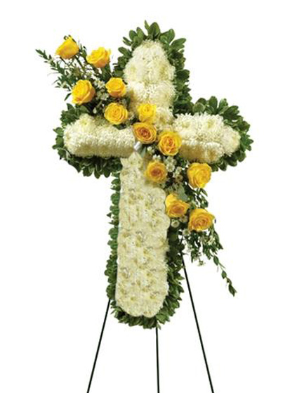 Cruz Fúnebre con Flores Exóticas - CRU612
