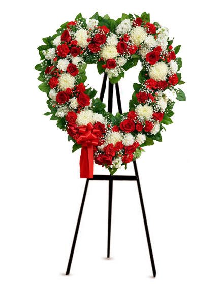 Corazón Fúnebre con Flores Frescas